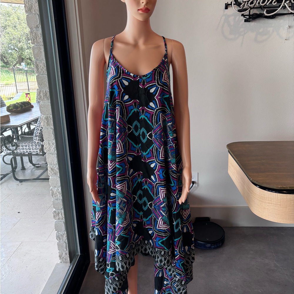Swimsuits For All Blue Asymmetrical Sundress